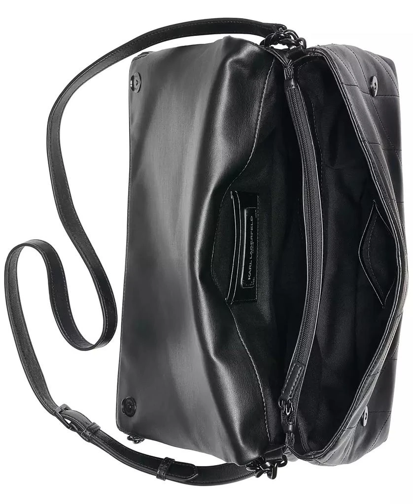 Karl Lagerfeld Paris Lavande Large Leather Shoulder Bag 6