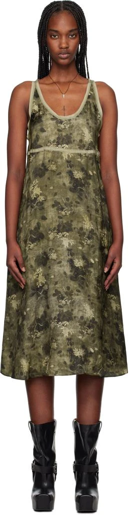 R13 Green Taped Tank Midi Dress 1