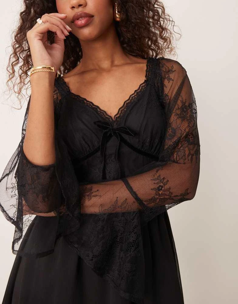 navy lace v neck dress Navy Blue A-Line V-neck Floor-Length Chiffon Prom Dresses With Lace Se –  Angrila