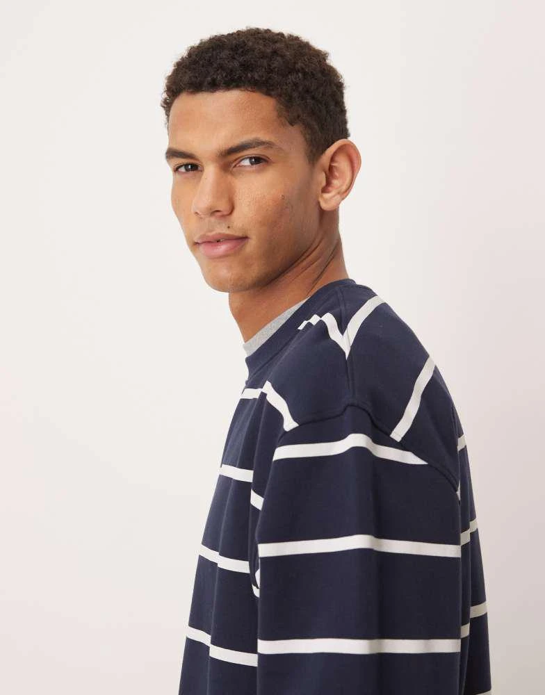 ASOS ASOS DESIGN essential striped sweatshirt in navy 4