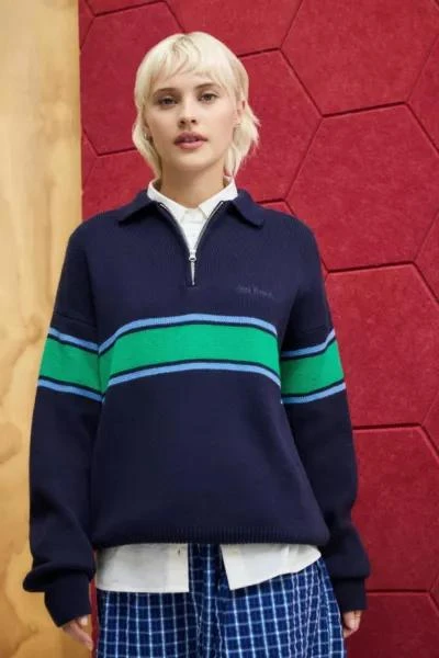 iets frans iets frans... Navy Panel Knit Polo Shirt 7