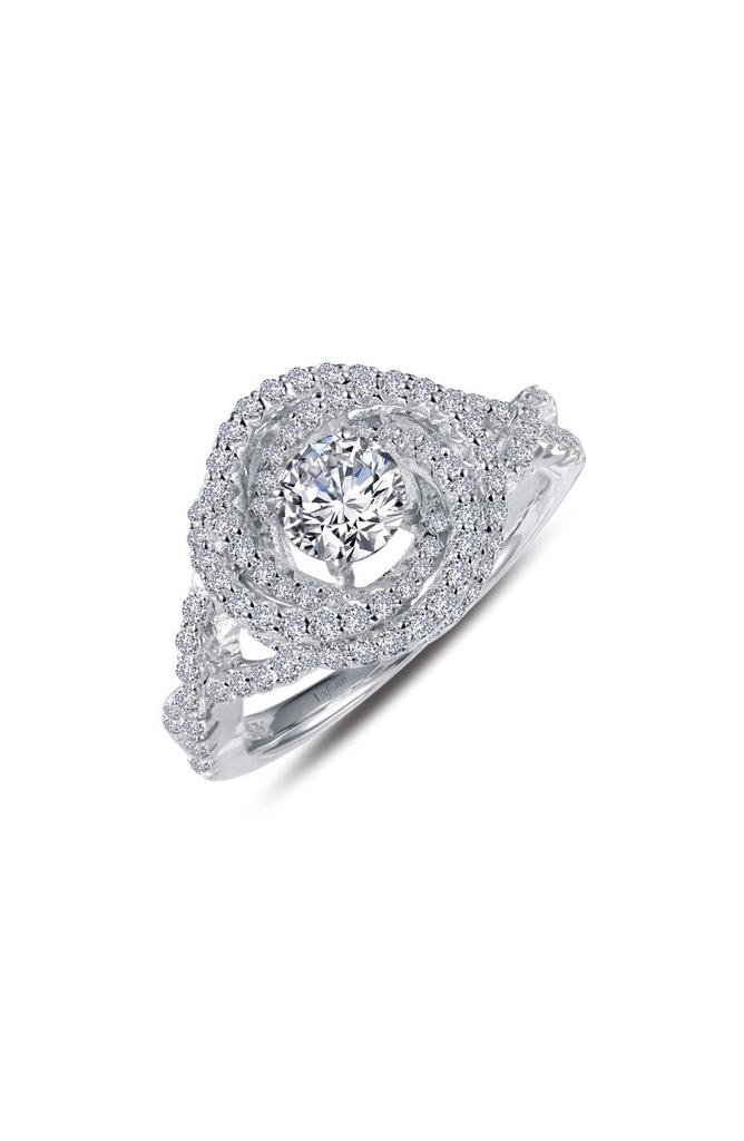 Lafonn Platinum Plated Sterling Silver Simulated Diamond Swirl Ring