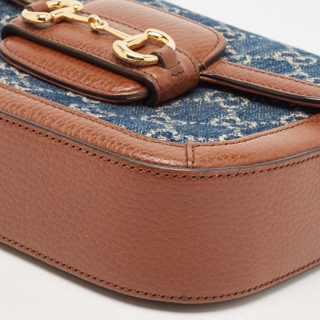 Gucci Gucci Blue/Brown GG Denim and Leather Horsebit 1955 Shoulder Bag 17