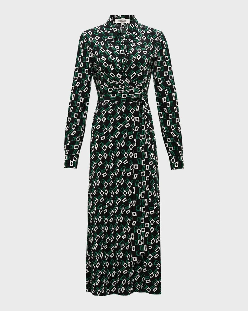 Diane von Furstenberg Tori Geometric-Print Midi Wrap Dress - Dresses &  Skirts - Free Shipping - BeyondStyle