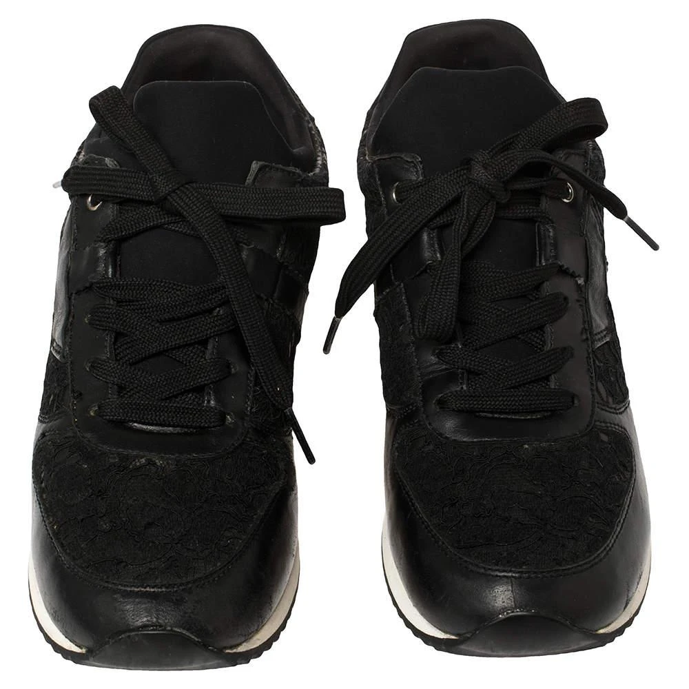 Dolce & Gabbana Dolce & Gabbana Black Lace And Leather Low Top Sneakers Size 38.5 3