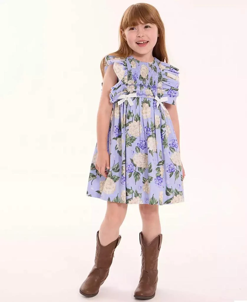 Bonnie Jean Toddler and Little Girls Hydrangea Print Smocked Dress 1