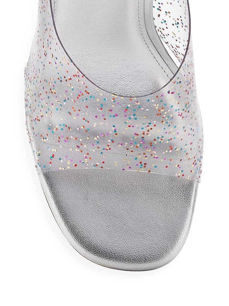 Larroude Madonna Lucite Glitter Vinyl Mules 4
