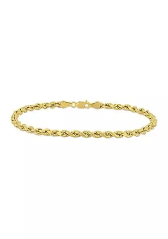 Belk 
Co. Men
s Rope Chain Bracelet in 10k Yellow Gold (4 mm/9 in)