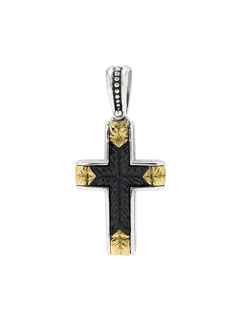 Konstantino Laconia Sterling Silver, 18K Yellow Gold & Onyx Cross Pendant 2