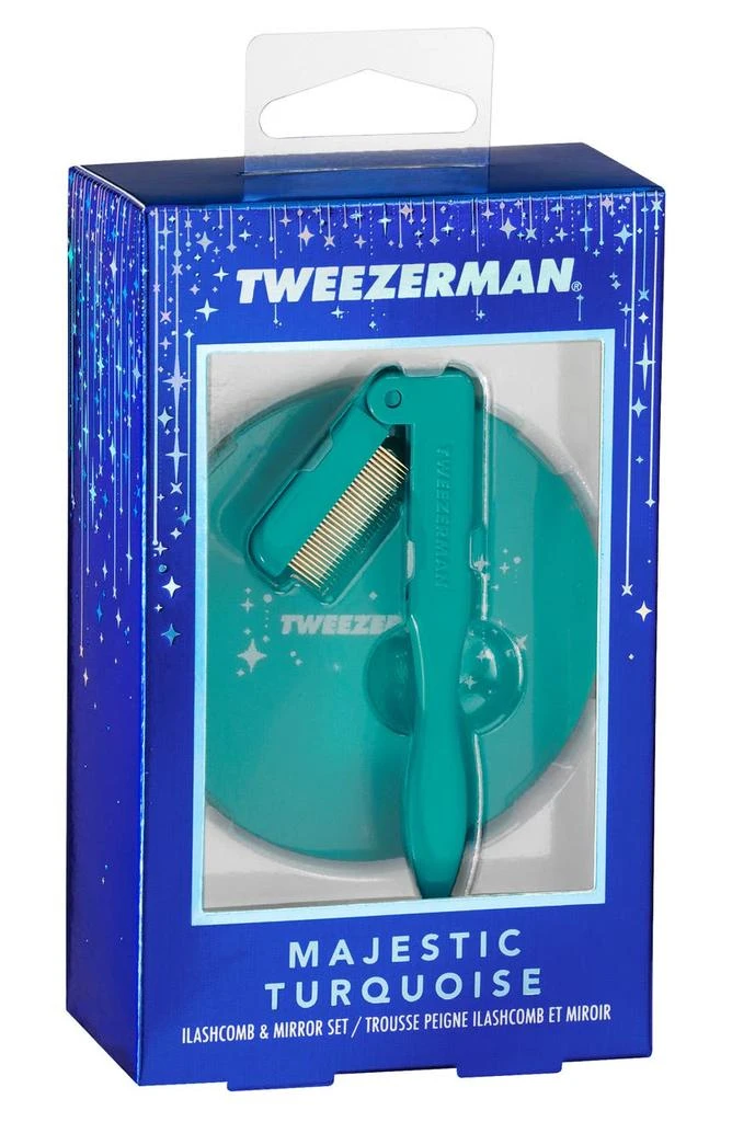 TWEEZERMAN Majestic Turquoise Ilashcomb & Mirror Set 4