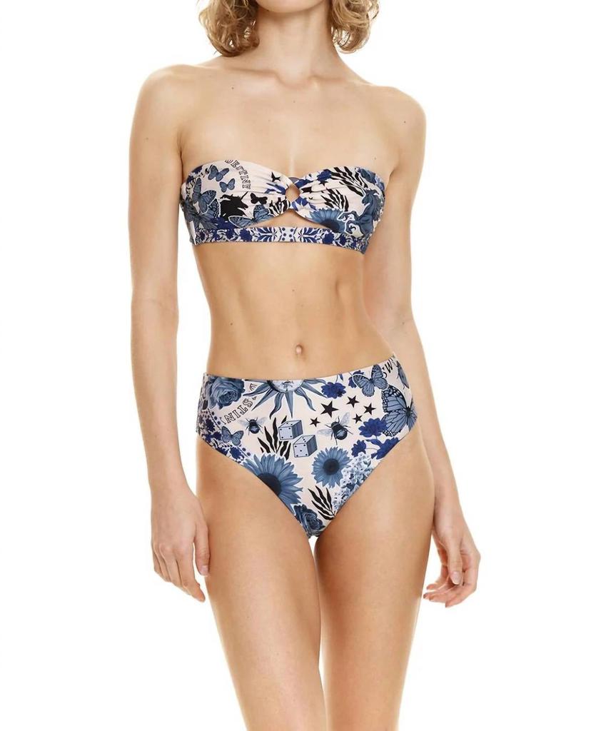 Agua Bendita Penelope Reversible Bikini Bottom In Embellished