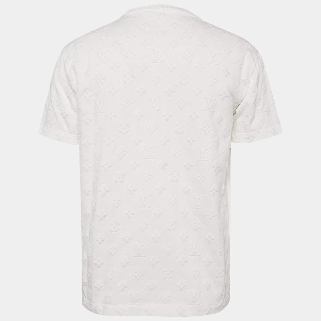 Louis Vuitton Louis Vuitton White Cotton Logo Jacquard Knit T-Shirt M 2