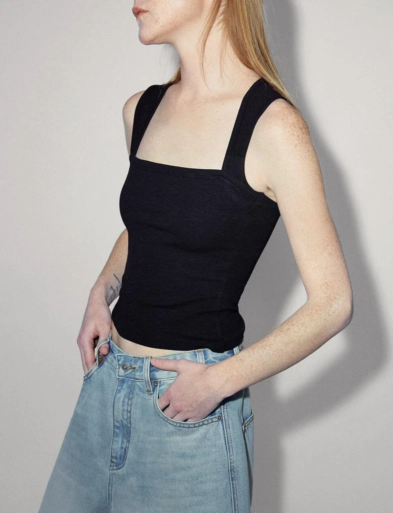 Pixie Market Black Square Neck Tank Top 1