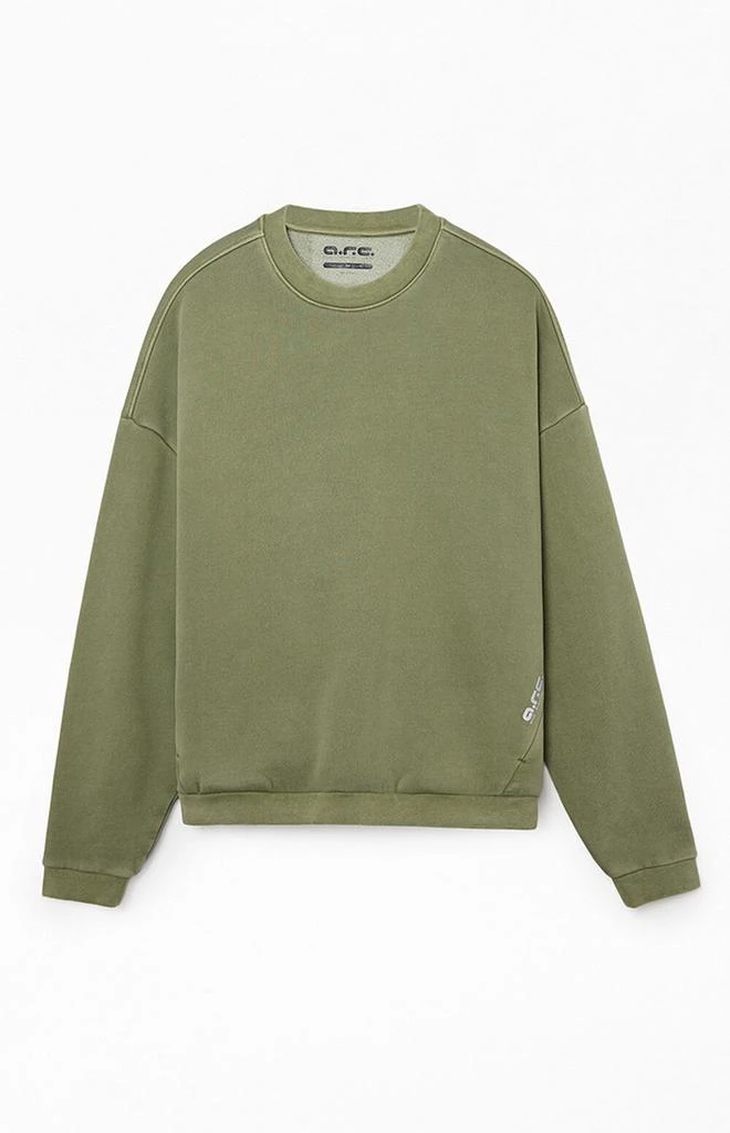 A.R.C. Green Vintage Wash Comfort Crew Neck Sweatshirt 1