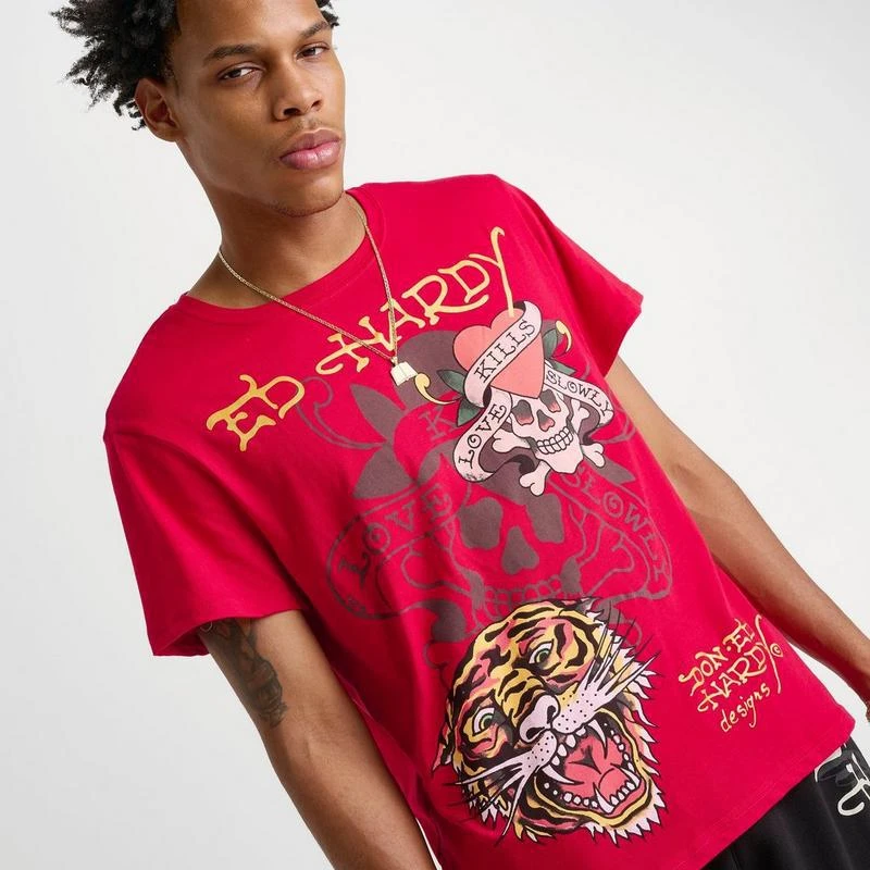 Ed Hardy Men's Ed Hardy Tiger Skull Graphic T-Shirt 5