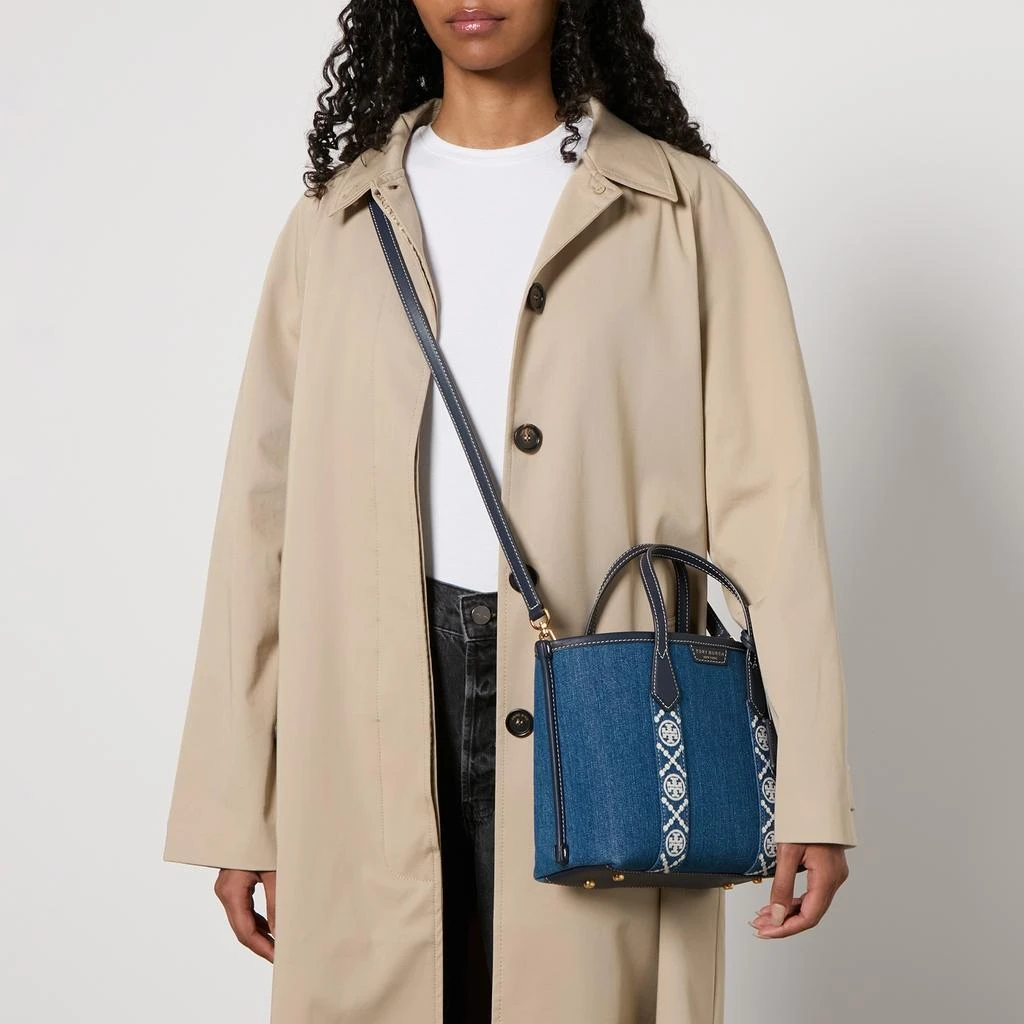 Tory Burch Perry Denim Triple-Compartment Small Tote Bag 2