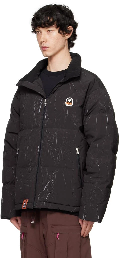 AAPE Black Moonface Logo Camo Hooded Down Jacket 4