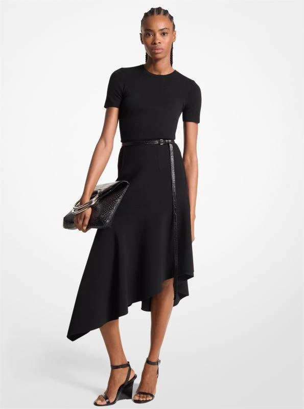 Michael Kors Stretch Wool Barathea Asymmetric Skirt 1