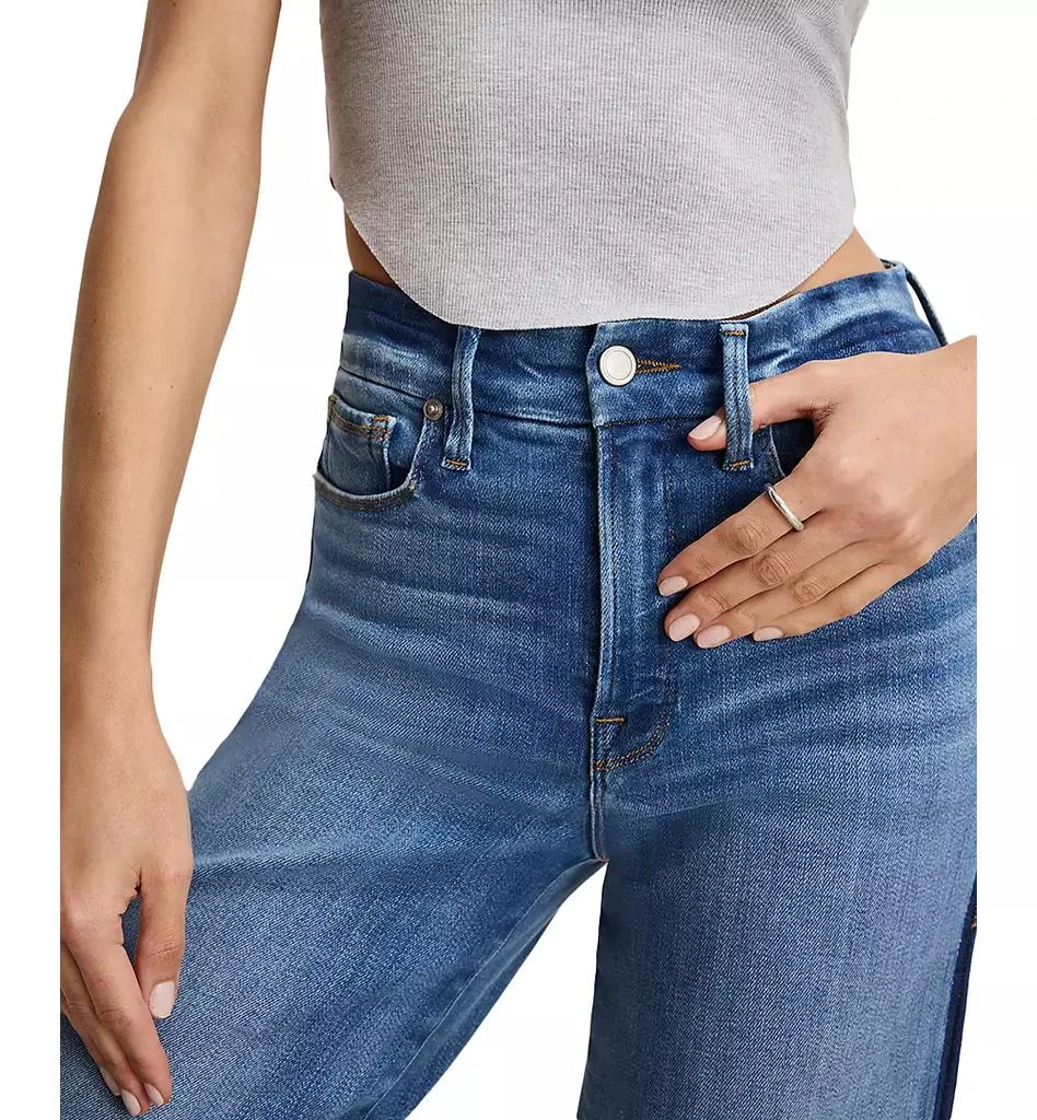 Good American Women's Soft-Tech Good Waist Palazzo Cropped Jeans 4