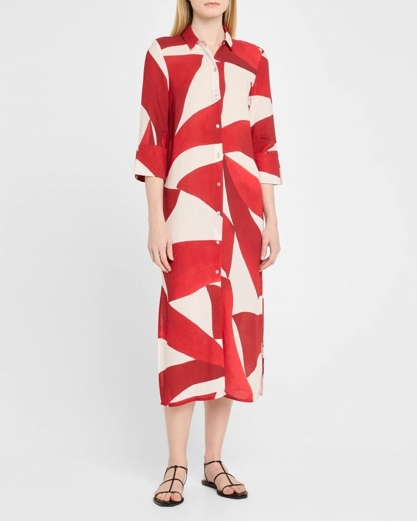 LENNY NIEMEYER Geometric Side Slit Maxi Shirtdress 4