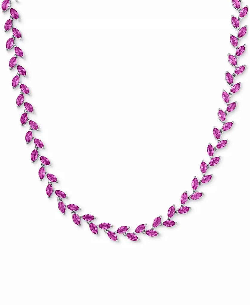 Macy
s Lab-Created Pink Sapphire Marquise Vine 17" Collar Necklace (29 ct. t.w.)