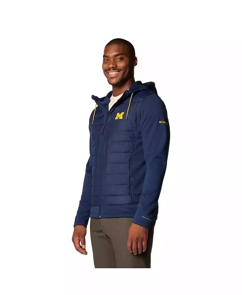 Columbia Men's Navy Michigan Wolverines Out-Shield Hybrid Full-Zip Hoodie Jacket 4