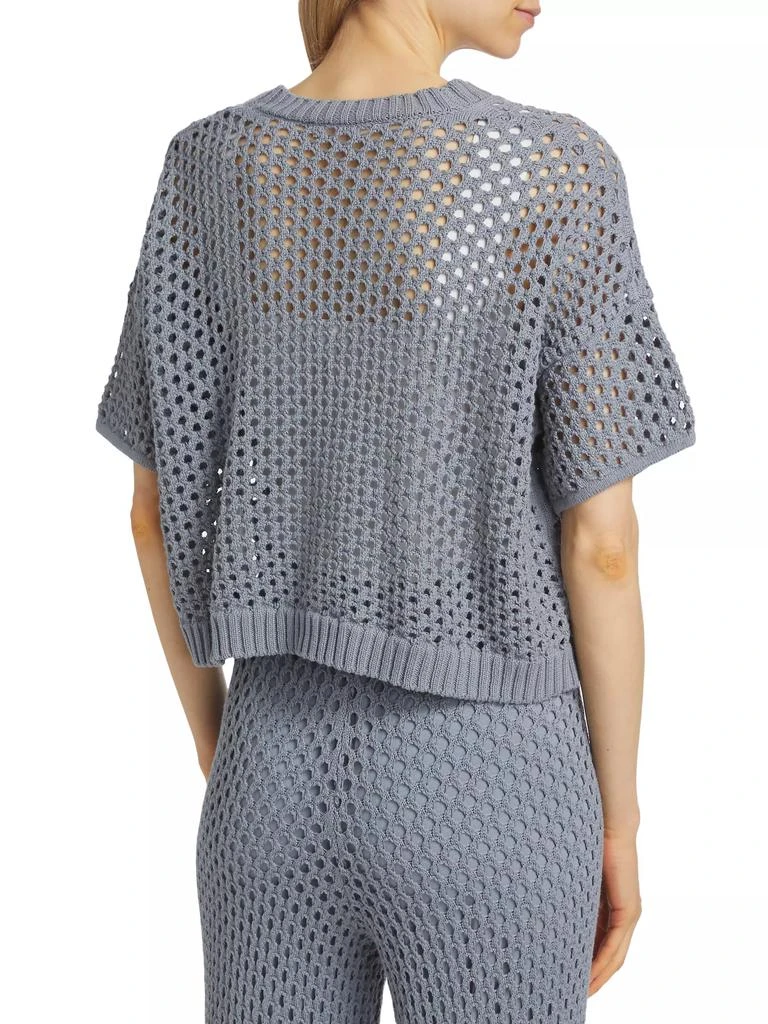 Splendid Nova Pointelle-Knit Short-Sleeve Cardigan 5