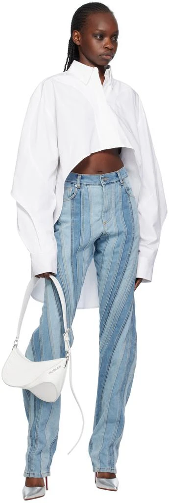 Mugler White Asymmetric Shirt 4