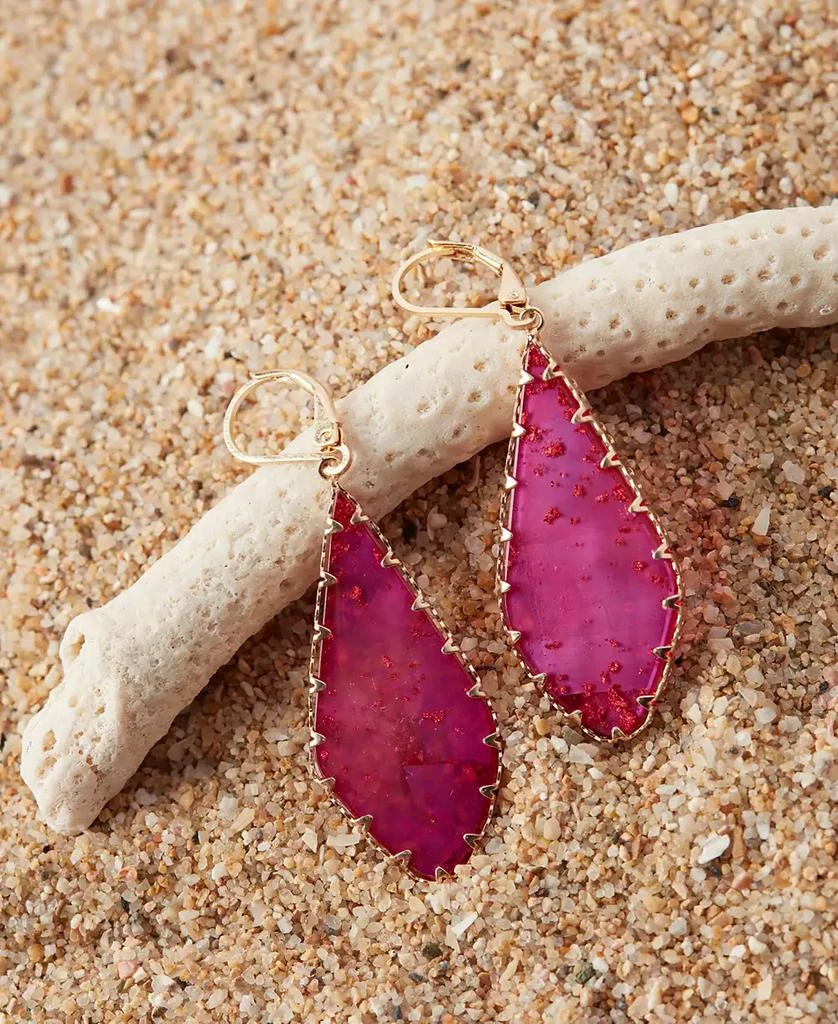 Lonna & Lilly Gold-Tone Framed Flat Stone Drop Earrings 3