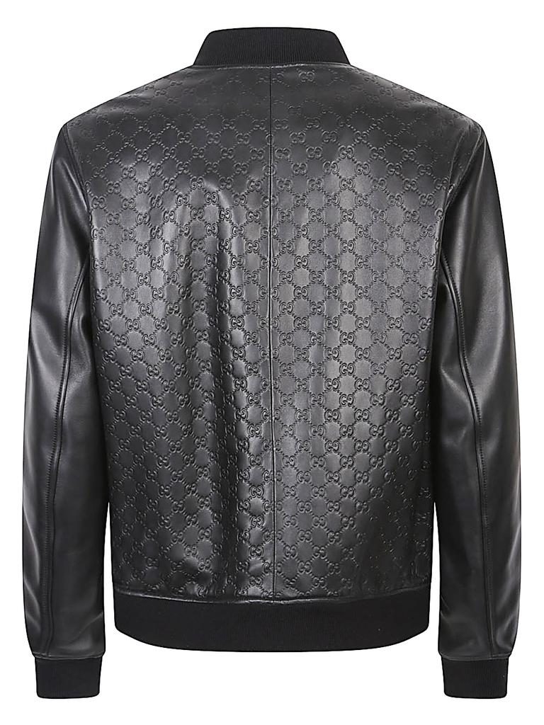 ジャケット・アウター GUCCI LEATHER BOMBER JACKET Embossed GG leather bomber jacket in dark green | GUCCI® US