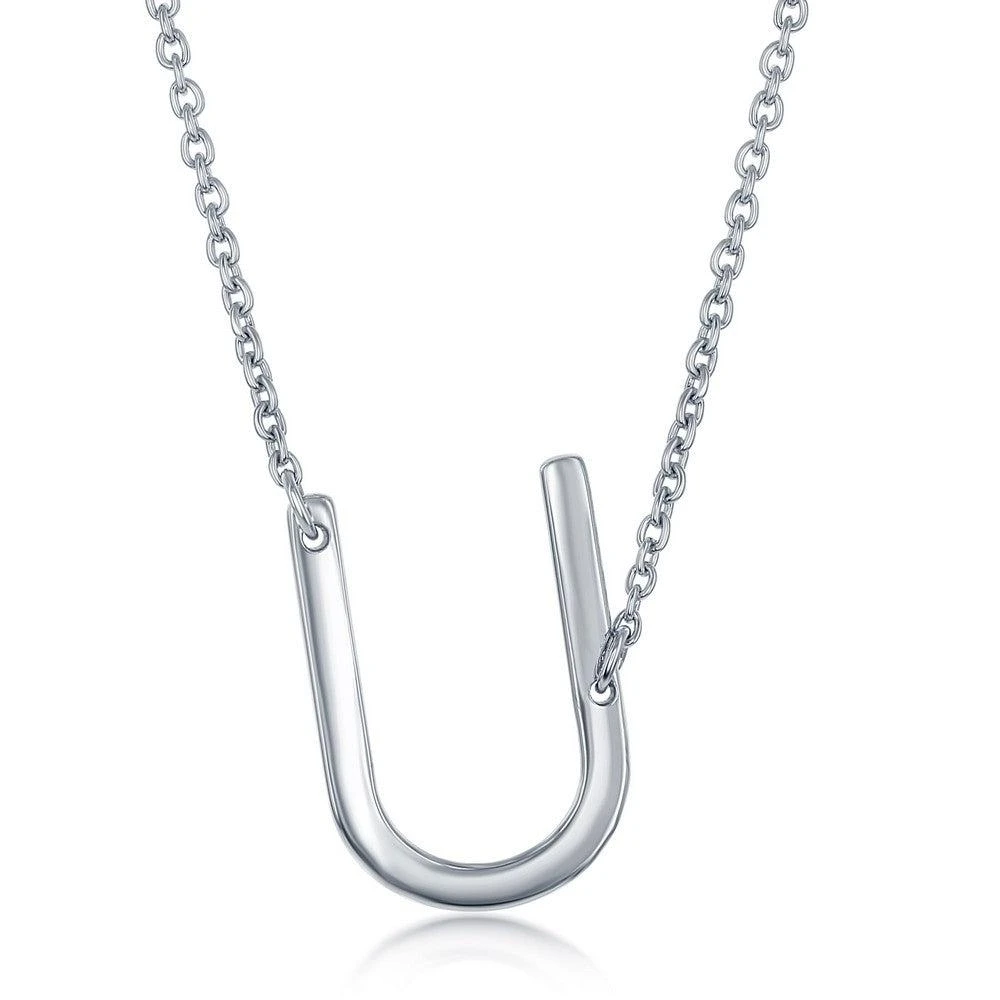 Simona Sterling Silver Sideways Initial Necklace 23