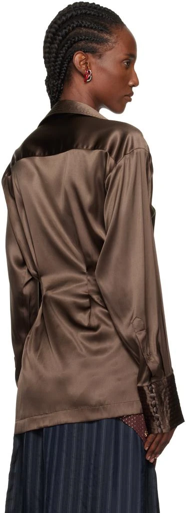 Dries Van Noten Brown Draped Shirt 3