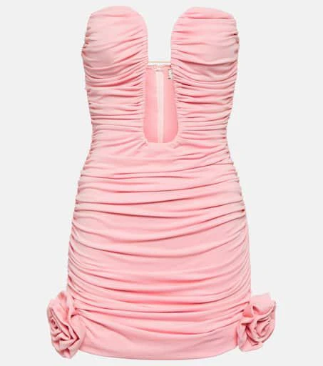 Magda Butrym Floral-appliqué ruched minidress 1