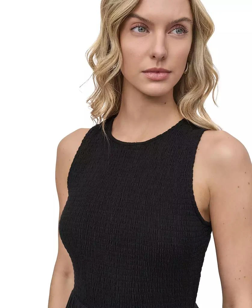 DKNY Women's Cotton Gauze Smocked-Bodice Maxi Dress 5