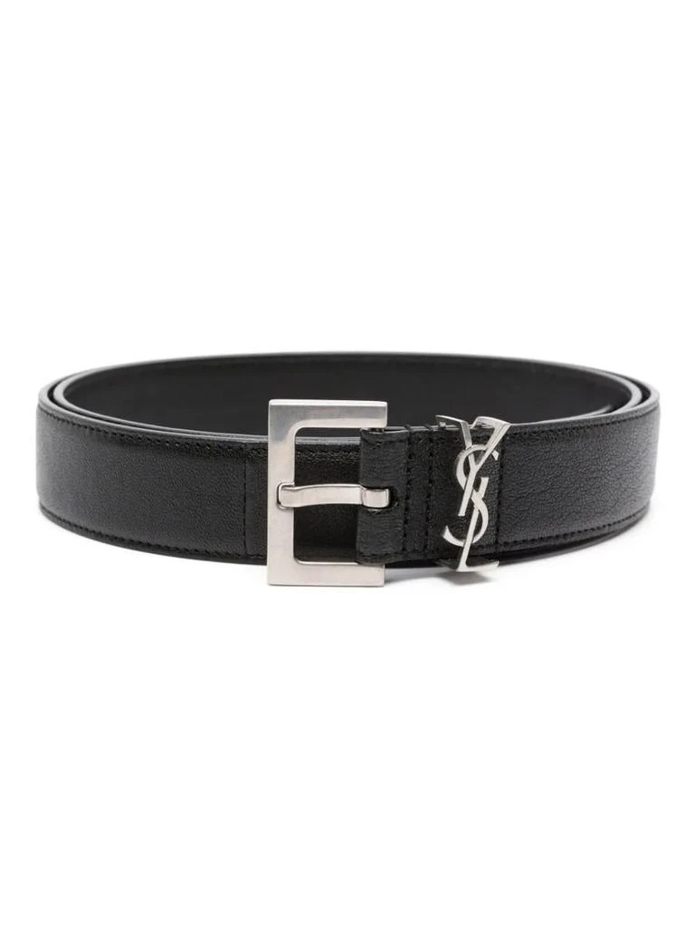 Yves Saint Laurent Saint Laurent Logo-Plaque Leather Belt 1