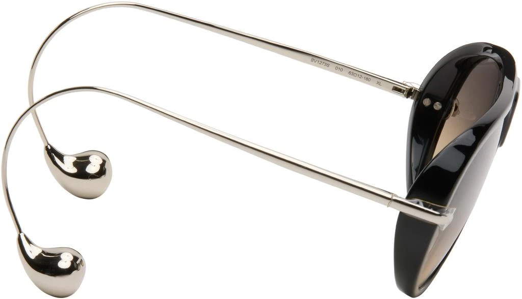 Bottega Veneta Black 
Silver Drop Aviator Sunglasses 2