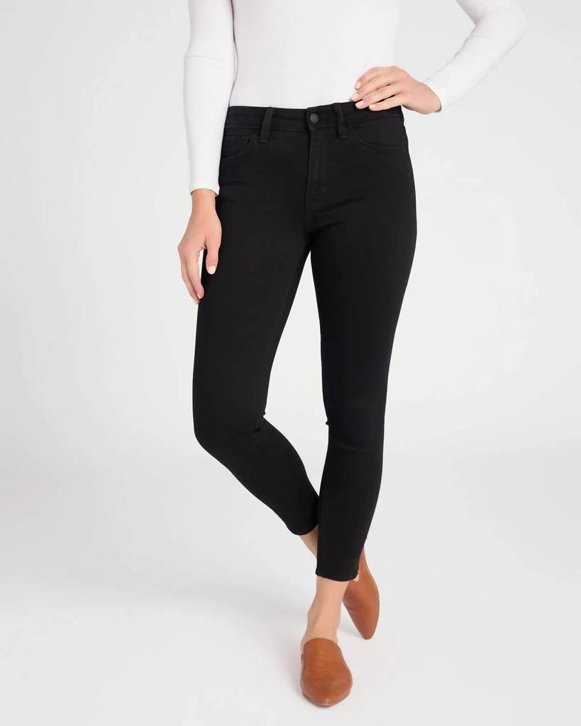 3x1 Mid Rise Skinny Crop Jeans In Black Tear 1