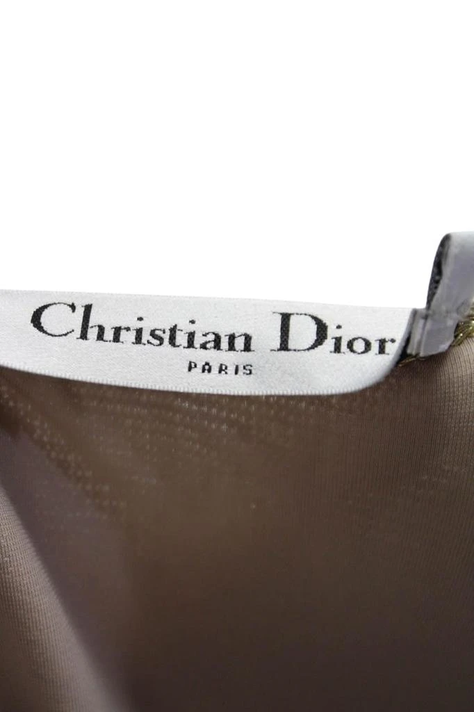 Dior Womens Striped Accordion Pleat Dress Multi Colored 4