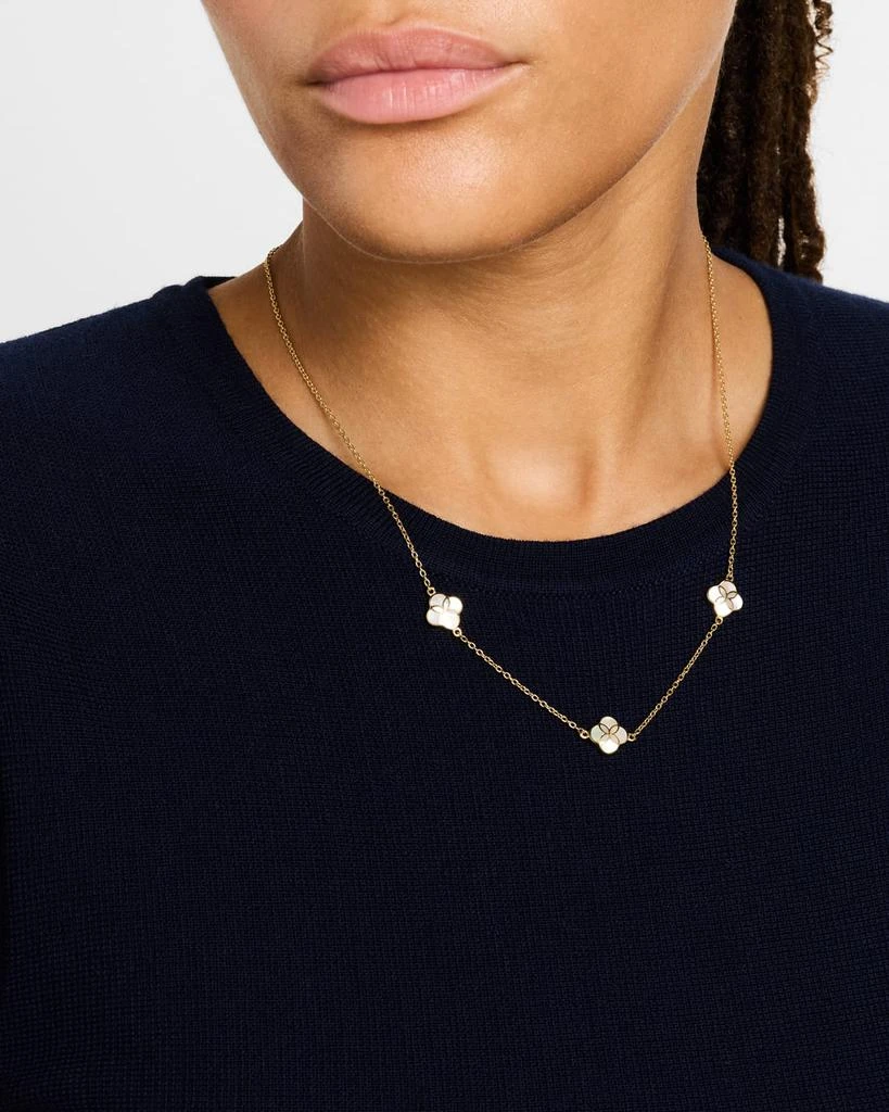 Jan Leslie Triple Petal Gemstone Station Necklace 2