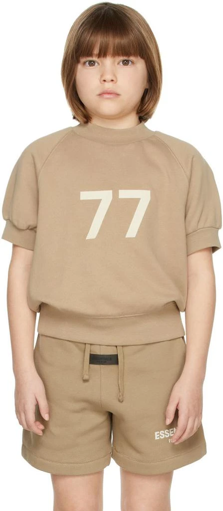 Essentials Kids Tan '77' Short Sleeve Sweatshirt 2