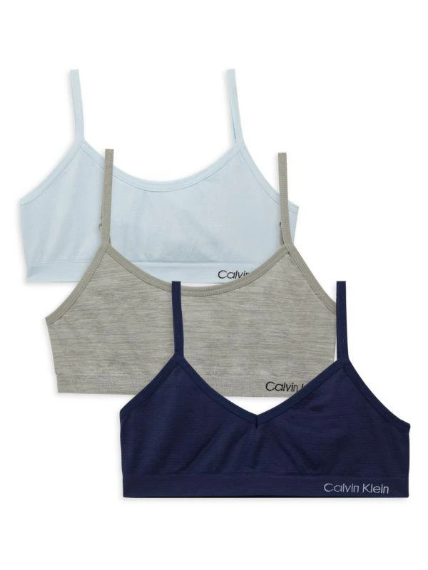 Calvin Klein ​Girl's 2-Pack Seamless Tie-Dye Logo Bras 1