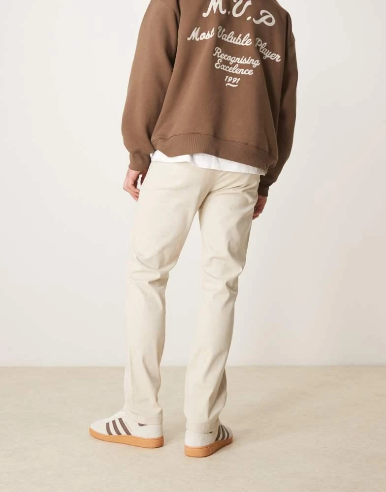 ASOS ASOS DESIGN slim fit chinos in stone 3