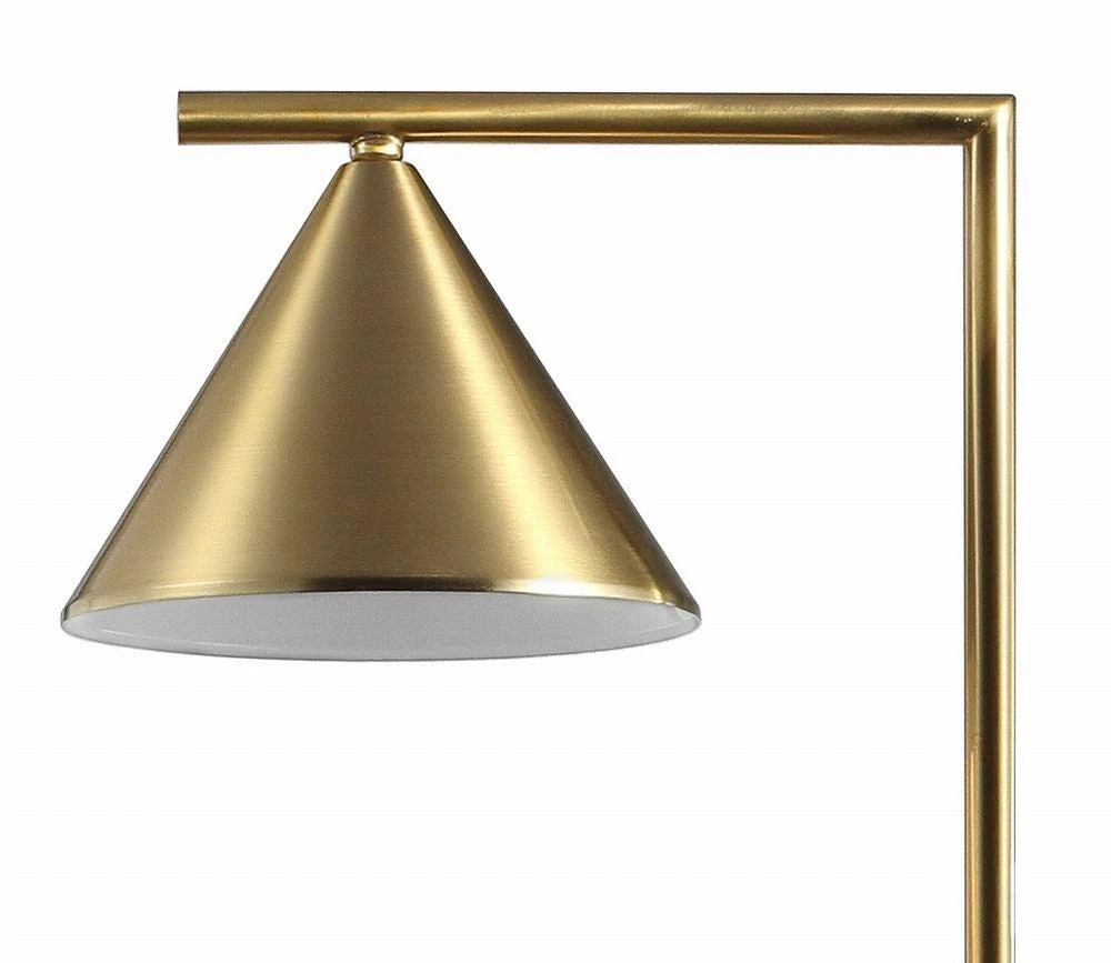 JONATHAN Y Chelsea 60" Metal/Marble Cone Shade LED Floor Lamp 6