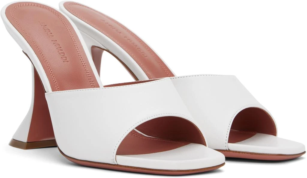 Amina Muaddi White Lupita Slipper Heeled Sandals 4