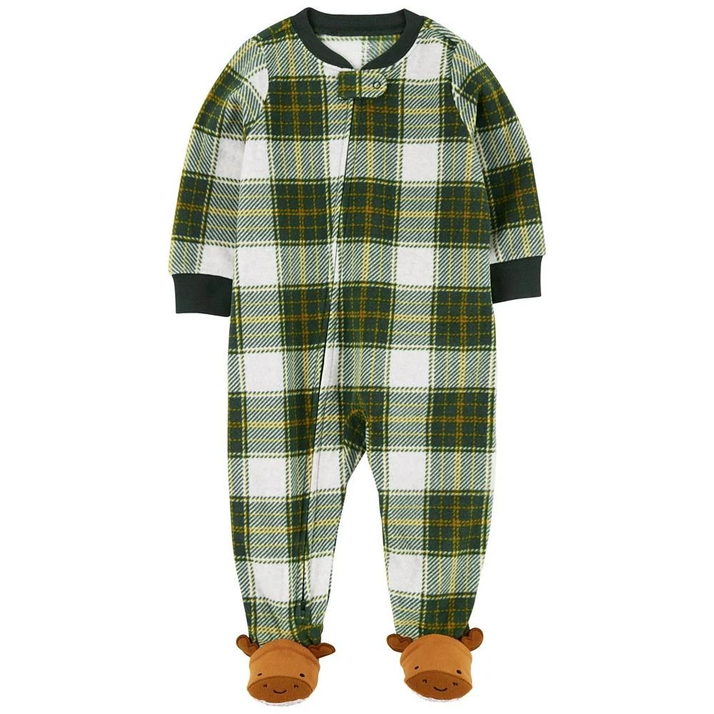 Carter's Baby Boys Fleece Buffalo Check Sleep and Play One Piece Pajamas 1