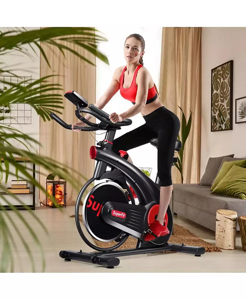 Costway Stationary Exercise Bike Silent Belt Drive Cycling Bike 6