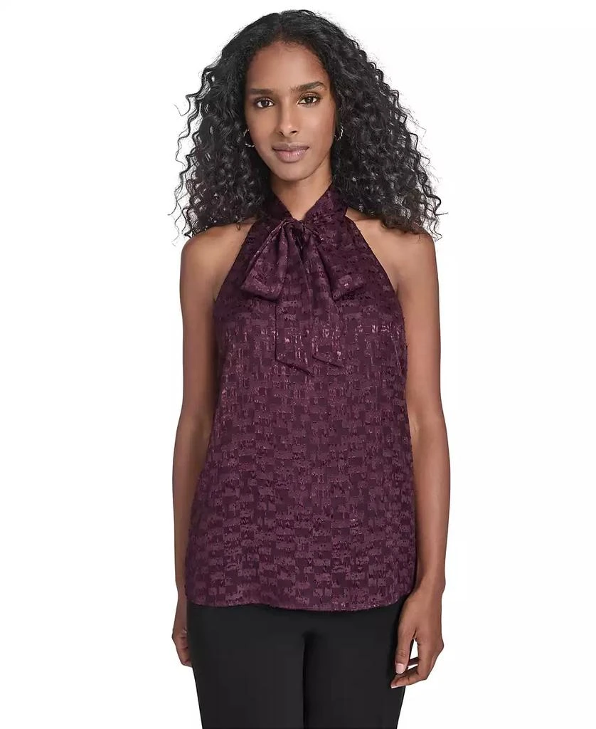 Calvin Klein Women
s Novelty Sleeveless Tie Neck Top