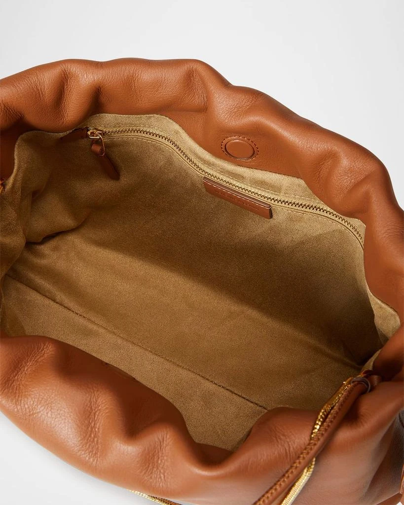 VERONICA BEARD Stash Ruched Leather Shoulder Bag 4