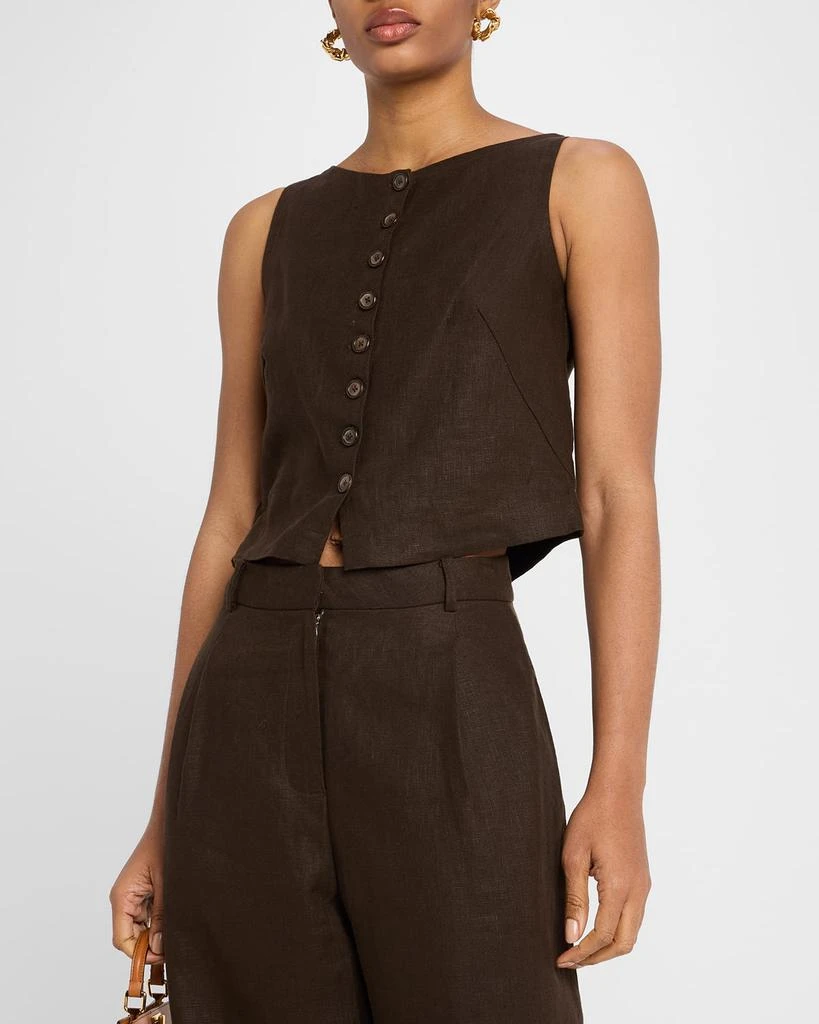 Faithfull the Brand Elia Cropped Linen Top 4