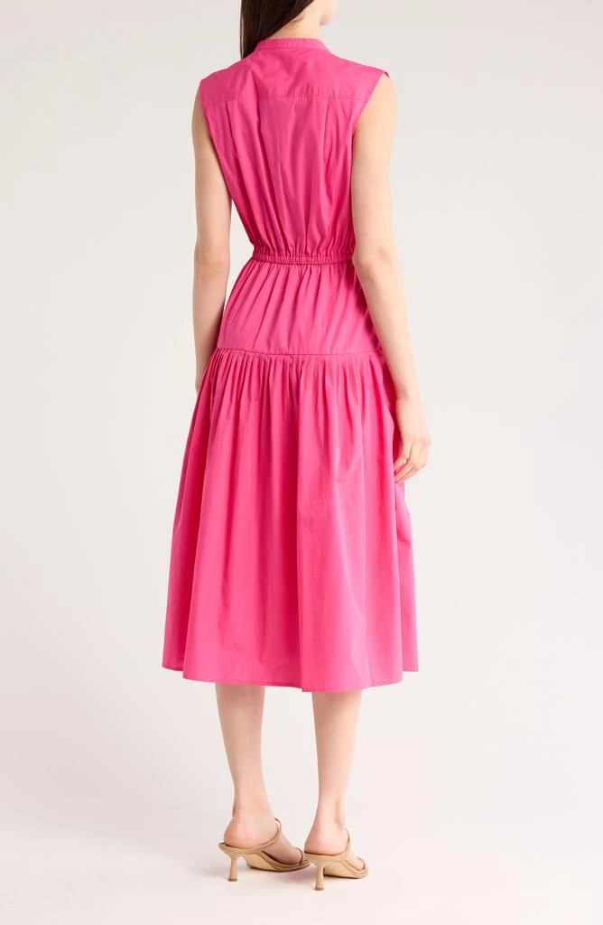 formal white dress midi Isadora Bow-Detail Pleated A-Line Midi Dress in Ivory